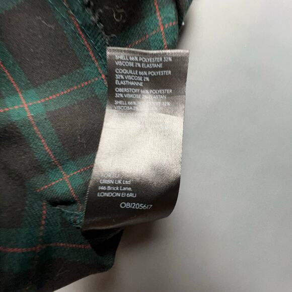 Urban Outfitters Plaid Romper Green Black Medium Tartan Grunge Clueless - Picture 6 of 6